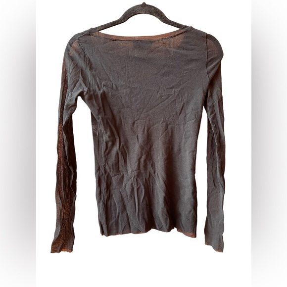 Fuzzi long sleeve sheer blouse size M - Picture 5 of 5